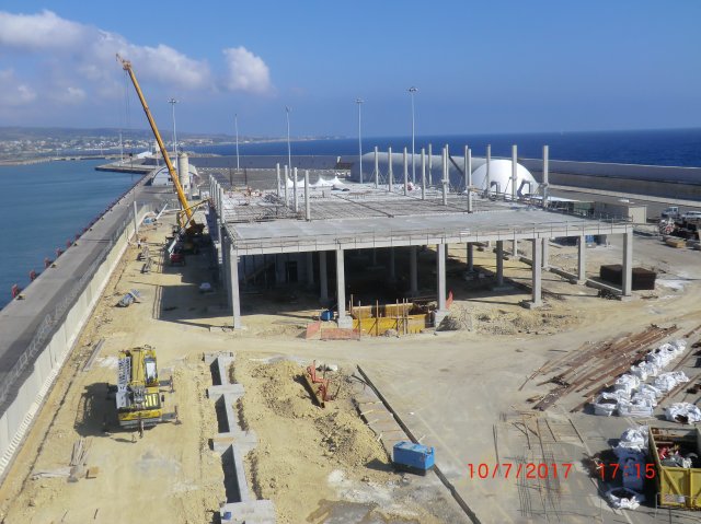 the new terminal under construction showing the base of the 210m concourse july 2017 1